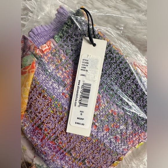 Alice + Olivia Multicolored Rowen Tiered Square Neck Tunic Dress Size S. NWT. - Picture 6 of 6